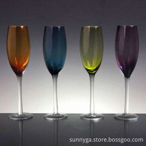 Champagne Glasses with Color Bowl and 220ml Capacity, Available in Various Sizes